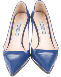 Prada Leather Pointed Toe Pumps