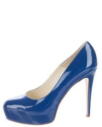 Brian Atwood Patent Leather Almond Toe Pumps