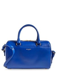 Blue Leather Satchel Bag