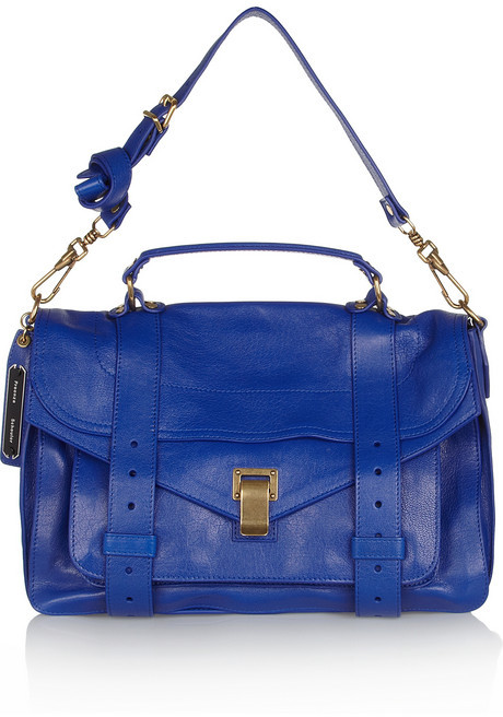 Proenza Schouler Midnight Blue Ps1 Tiny Lux Leather Satchel Bag, $1,475, SSENSE