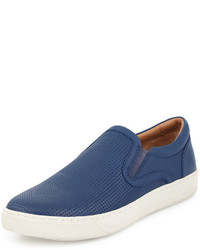 Vince Ace Perforated Leather Skate Sneaker Blue