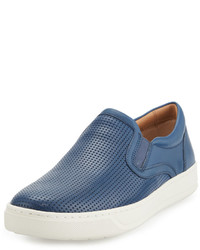Vince Ace Perforated Leather Skate Sneaker Navy