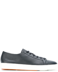 Santoni Grained Lace Up Trainers