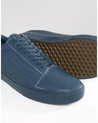 Vans Old Skool Leather Perf Sneakers In Blue Va2xs6jx7