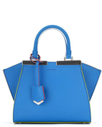 Fendi 3jours Mini Leather Tote Bag Blue