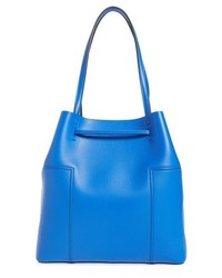 Tory Burch Block T Leather Drawstring Tote Blue