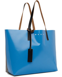 Marni Blue Brown East West Tribeca Tote