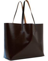 Marni Blue Brown East West Tribeca Tote