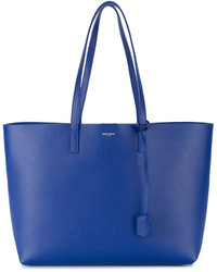 Saint Laurent Blue Leather Shopper Tote Bag