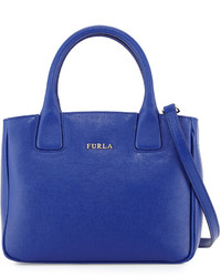 Furla Camilla Small Leather Tote Bag Blue Laguna
