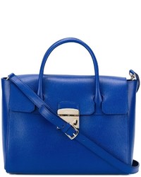 Blue Leather Tote Bags for Women | Lookastic
