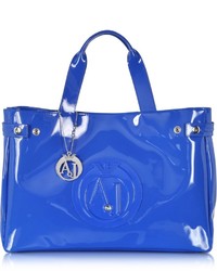 Armani Jeans Large Faux Patent Leather Tote