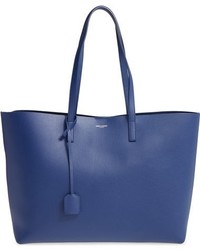 Saint Laurent Large Shopping Leather Tote Blue