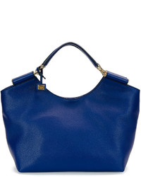 Dolce & Gabbana Medium Soft Grain Leather Tote Bag Blue