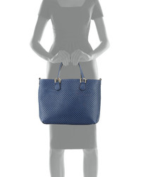 Perforated Saffiano Tote Bag Navy
