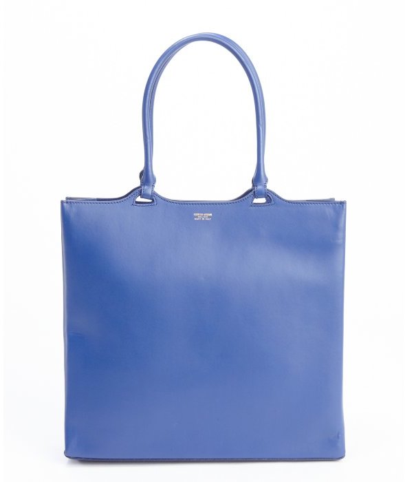 royal blue leather tote bag