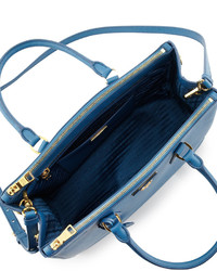 Prada Saffiano Double Zip Executive Tote Bag Cobalt