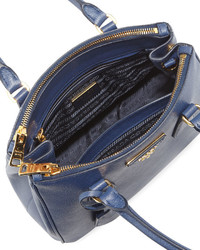 Prada Saffiano Mini Double Zip Tote Bag