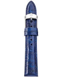 Michele 16mm Ostrich Leather Watch Strap Midnight Blue
