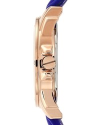 Vince Camuto Crystal Subdial Leather Strap Watch 42mm