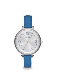 Fossil Heather Blue Leather Ladies Watch Es3279