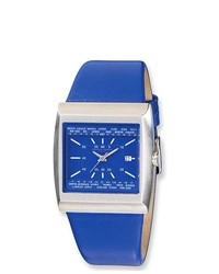 Joy Jewelers Charles Hubert Stainless Steel Blue Leather Watch