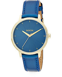 Nixon Kensington Goldtone Stainless Steel Patent Leather Watch