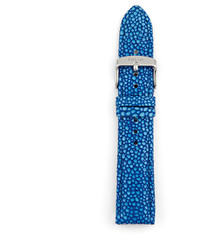 Fossil Leather 20mm Watch Strap Blue