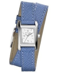 MICHAEL Michael Kors Michl Michl Kors Michl Kors Mini Taylor Rectangle Leather Strap Wrap Watch 22mm