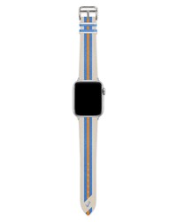 Wristpop Roadster Faux Leather Apple Watch Band In Blueorangecream At Nordstrom