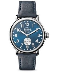 Shinola Runwell Sub Second Stainless Steel Leather Strap Watch