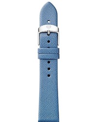 Michele Smokey Blue Saffiano Leather Watch Strap 16mm