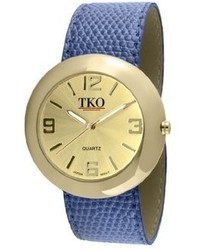 Tko Orlogi Tk616 Gbl Leather Slap Gold Blue Slap Watch