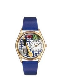 Whimsical Watches Chef Royal Blue Leather And Gold Tone Watch