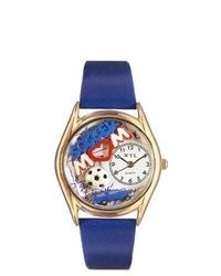 Whimsical Watches Soccer Mom Royal Blue Leather And Gold Tone Watch