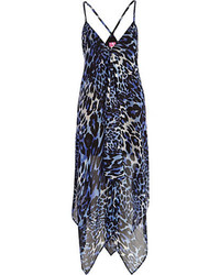 River Island Blue Animal Print Cami Maxi Dress