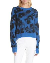 Blue Leopard Oversized Sweater