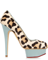 Charlotte Olympia Polly Calf Hair And Leather Pumps