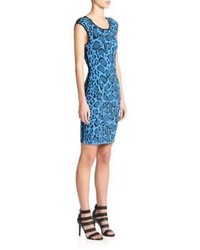 Blue Leopard Sheath Dress