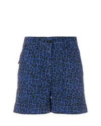 Blue Leopard Shorts