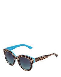 Dolce & Gabbana Rounded Leopard Printed Sunglasses