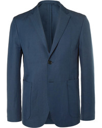 Acne Studios Blue Biarritz Slim Fit Linen And Cotton Blend Suit Jacket