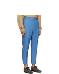 Haider Ackermann Blue Cropped Low Crotch Trousers