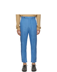 Haider Ackermann Blue Cropped Low Crotch Trousers
