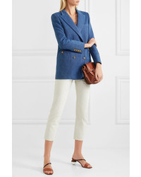 Blazé Milano Everyday Double Breasted Linen And Cotton Blend Blazer