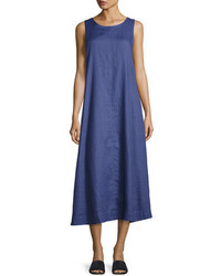 Eileen Fisher Sleeveless Organic Handkerchief Linen Long Dress