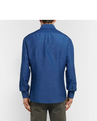 Brunello Cucinelli Button Down Collar Linen And Cotton Blend Shirt