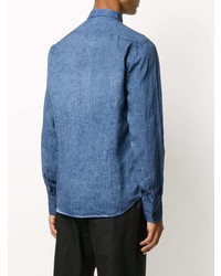 Karl Lagerfeld Pointed Collar Linen Shirt