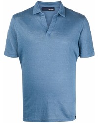 Lardini Open Neck Linen Polo Shirt