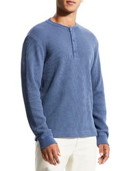 Theory Balena Waffle Henley In Sleet Blue At Nordstrom